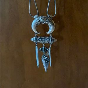 2/$25 Statement piece! Long silver arrow necklace